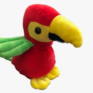 Cuddle Wit Stuffed Parrot Red Green Wings Tail Yellow Beak Feet RETIRED 6" 1980'